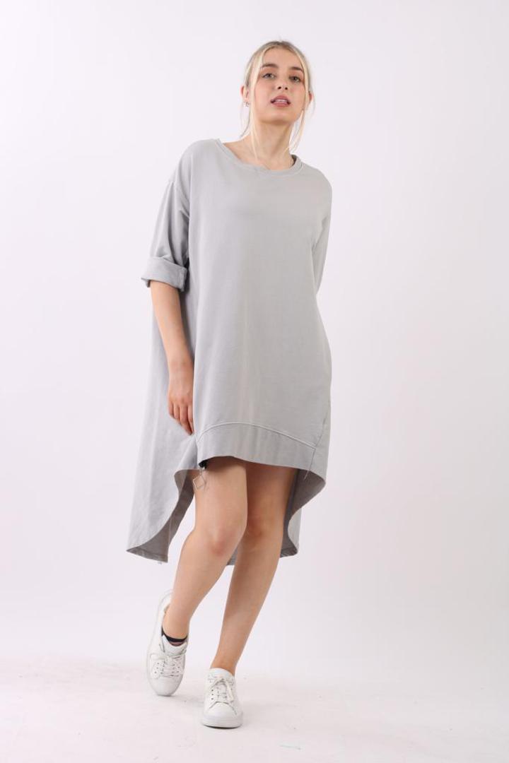Nina Long Back Top / Dress Light Grey image 0